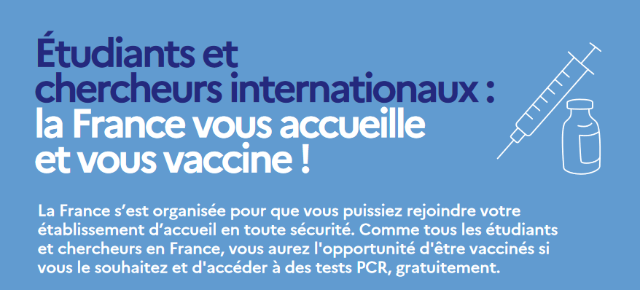 flyer campus France " La france vous accueille et vous vaccine