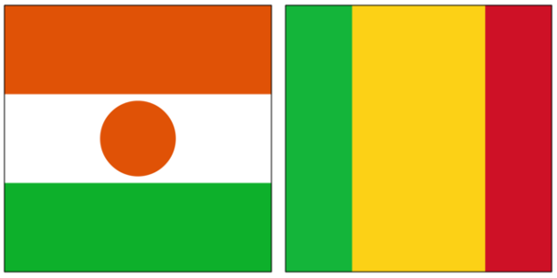 Niger and Mali flags