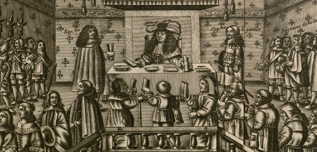 gravure de Louis XIII entouré de dévots