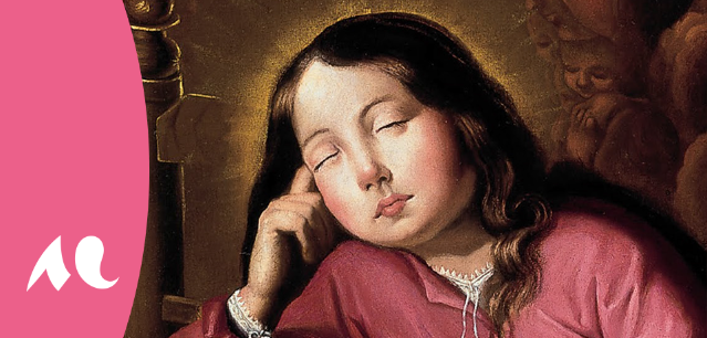 Francisco de Zurbarán, La Vierge enfant endormie, vers 1655-60. Huile sur toile, 109 x 90 cm, Jerez de la Frontera, Cathédrale de San Salvador, Cabildo.