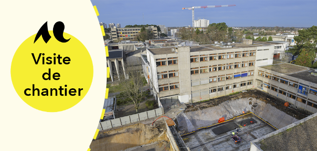 Panorama des chantiers de l'Université Bordeaux Montaigne depuis une grue de chantier ©Alban Gilbert