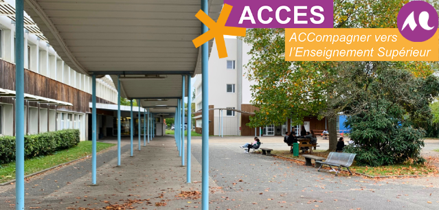 Cour du lycée François Mauriac (Bordeaux), partenaire du projet ACCES (PIA3)