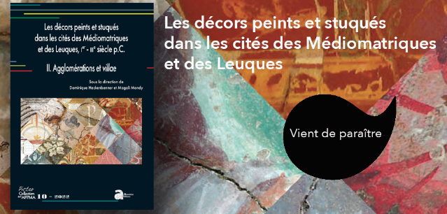 Couverture de Les décors peints et stuqués dans les cités des Médiomatriques et des Leuques, Ier- IIIe siècle p.C.