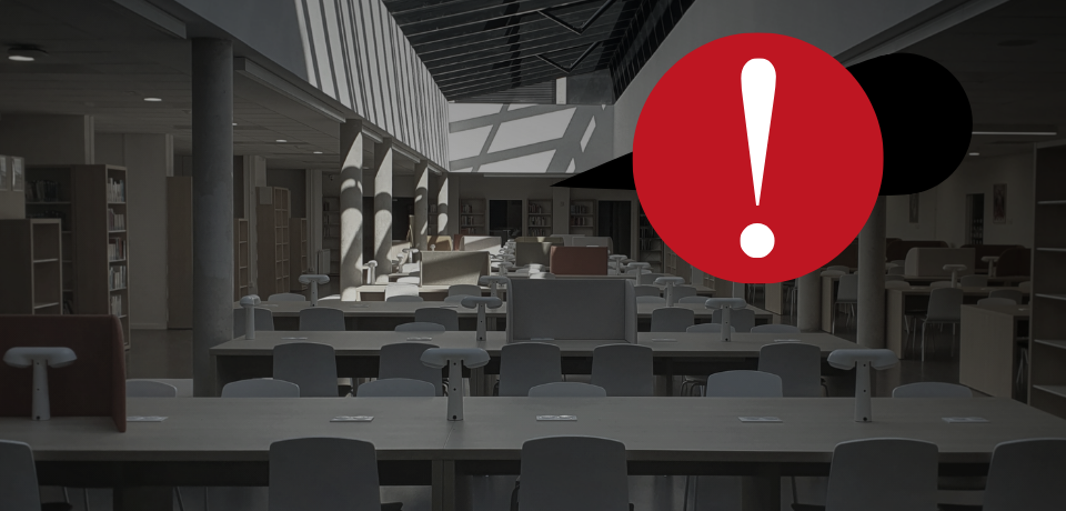 Biblioth&egrave;que Rigoberta Mench&uacute; - salle Verri&egrave;re ferm&eacute;e