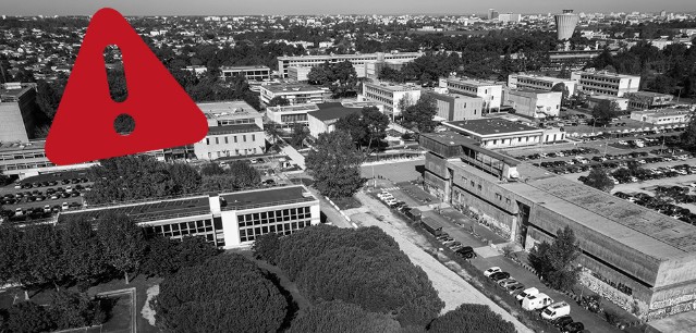 Photo aérienne de l'université - site Pessac ©Gautier Dufau