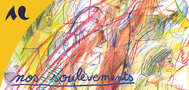 des visages dessin&eacute;s aux crayons de couleur, dans un style enfantin