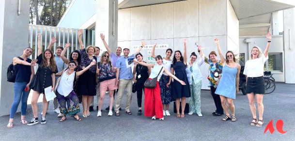 Group of participants in front of the CLEFF building
