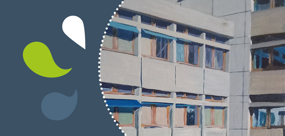 peinture d'un bâtiment de l'université 