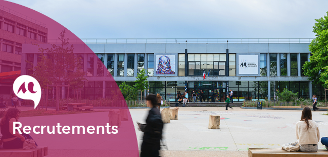 parvis de l'Universit&eacute; Bordeaux Montaigne avec vue sur le b&acirc;timent administratif