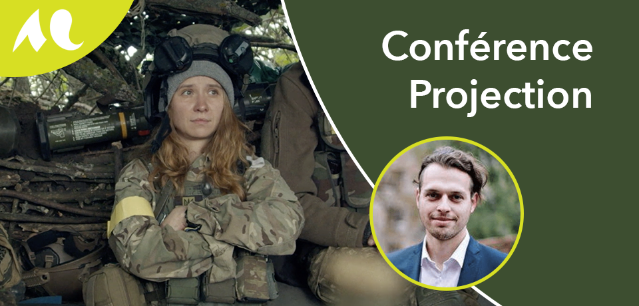 Portrait d'Alisa Kovalenko en habits militaires Ukrainiens et portrait d'Ivan Gomza