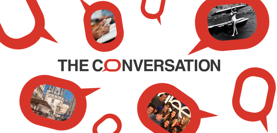 logo The Conversation avec des bulles de dialogue autour