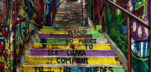 escalier avec marches peintes