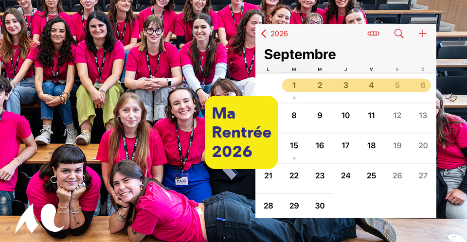 Montage photo des tutrices &eacute;tudiantes et superposition d'un calendrier