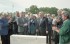 1994, Chantier de la Maison des Arts (MDA). Pose de la première pierre de la Maison des Arts; de gauche à droite : Philippe MADRELLE (Président du Conseil Général), Alain ROUSSET (maire de Pessac ; en arrière-plan), Bernard LANDOUZY (Préfet de la Gironde), Anne-Marie COCULA, Jacques VALADE (Président du Conseil Régional), Philippe ROUYER (coordinateur du projet), André POUILLE (Recteur de l'Académie et Chancelier des Universités)