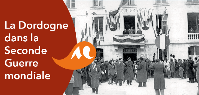 Image en noir et blanc extraite de la couverture du livre La Dordogne dans la Seconde Guerre mondiale