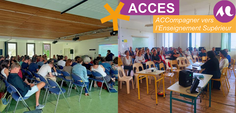 Les équipes enseignantes et éducatives des lycées de Pauillac assistent à la présentation de l’équipe projet ACCES de l’Université Bordeaux Montaigne.