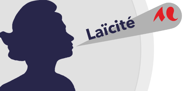Portrait de Marianne déclamant le mot Laïcité