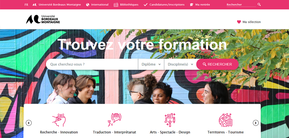 Page d'accueil du site