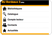 image du site mobile des bibliothèques de Bordeaux 3