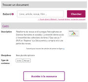 Page Trouver un document - Présentation de Cairn