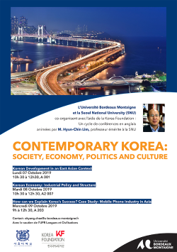 Programme de la conférence Corée contemporaine : société, économie, politique et culture
