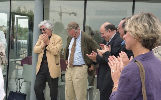 Université d'automne à l'IUT Bordeaux Montaigne et cocktail en l'honneur de Régis RITZ. De gauche à droite, de face : Daniel GARREC, Régis RITZ, Frédéric DUTHEIL, Serge PIALOUX (de profil, avec les lunettes), Sonia DUBOURG-LAVROFF (de profil).