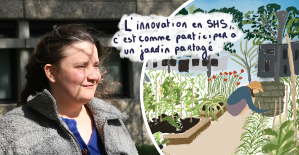 Portrait de Camille Forthoffer et dessin d'un potager