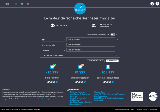 Page d'accueil de theses.fr