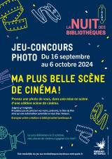 Jeu-concours photo du 16 septembre au 6 octobre 2024 - "Ma plus belle scène de cinéma"