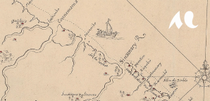 La France, Partie de la Guyane (détail), Anonyme, 1732. Bibliothèque Nationale de France, département Cartes et plans.