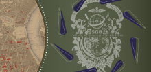 150 ans de la Société de Géographie de Bordeaux - à gauche : plan ancien de Bordeaux