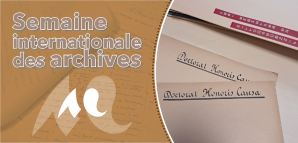 Semaine internationale des archives - dossier d'archives titrant "Doctorat Honoris Causa"