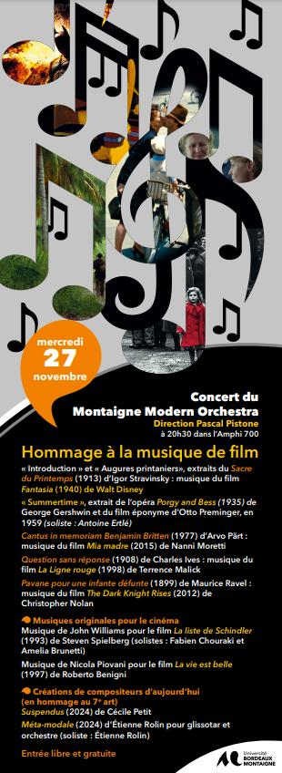 Hommage à la musique de film - Concert du Montaigne Modern Orchestra ...